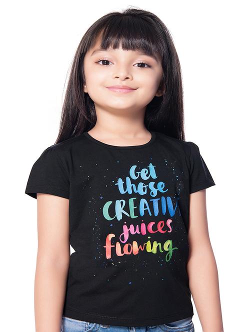 black printed regular top - 18219576 - Standard Image - 1