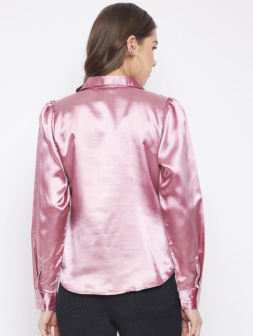 concealed placket solid shirt - 18220514 - Zoom Image - 3