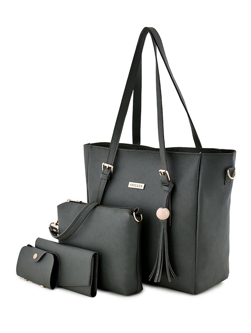 green leatherette combo handbag - 18220559 - Zoom Image - 1