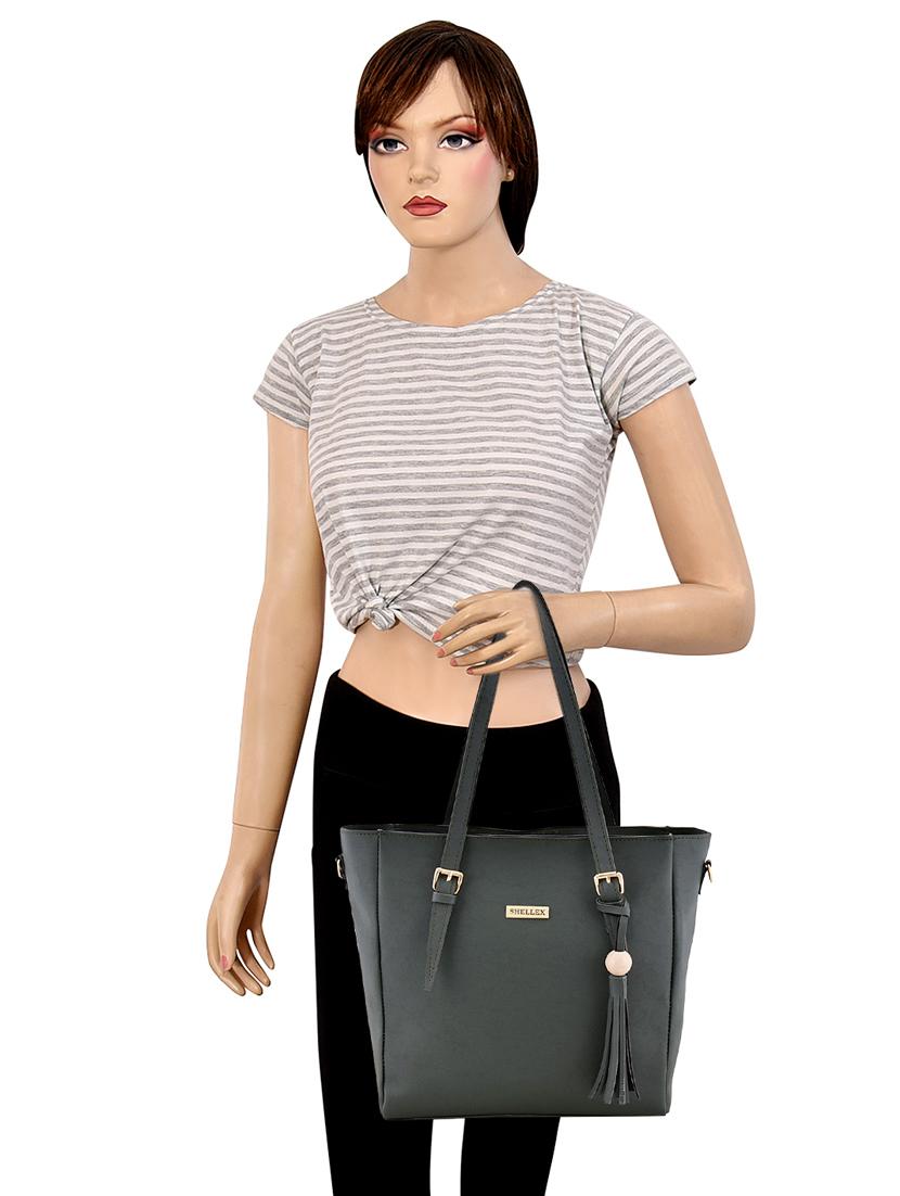 green leatherette combo handbag - 18220559 - Zoom Image - 6