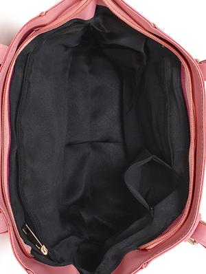 pink leatherette combo handbag - 18220560 - Standard Image - 3