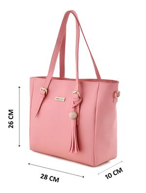 pink leatherette combo handbag - 18220560 - Standard Image - 5