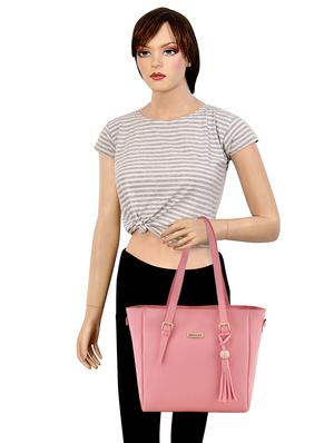 pink leatherette combo handbag - 18220560 - Standard Image - 6