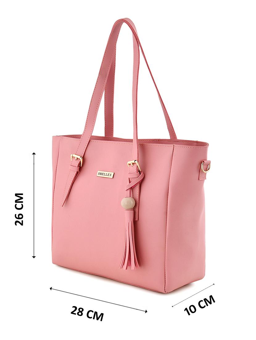 pink leatherette combo handbag - 18220560 - Zoom Image - 5