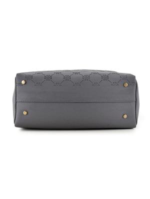 grey leatherette combo handbag - 18220563 - Standard Image - 4