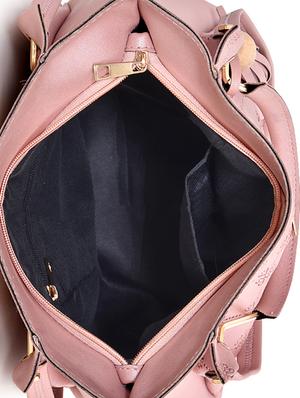 pink leatherette combo handbag - 18220564 - Standard Image - 3