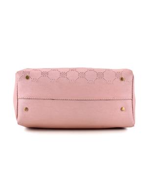 pink leatherette combo handbag - 18220564 - Standard Image - 4