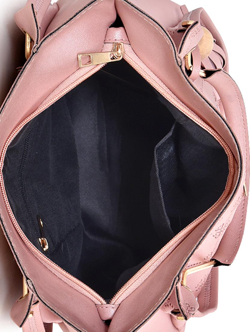 pink leatherette combo handbag - 18220564 - Zoom Image - 3