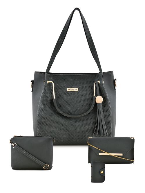green leatherette combo handbag - 18220566 - Very Small Image - 1