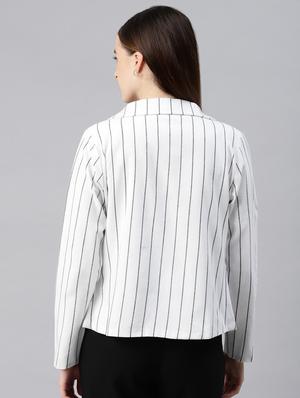 open-front lapel-collared striped formal blazer - 18221304 - Standard Image - 3