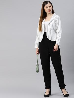 open-front lapel-collared striped formal blazer - 18221304 - Standard Image - 4