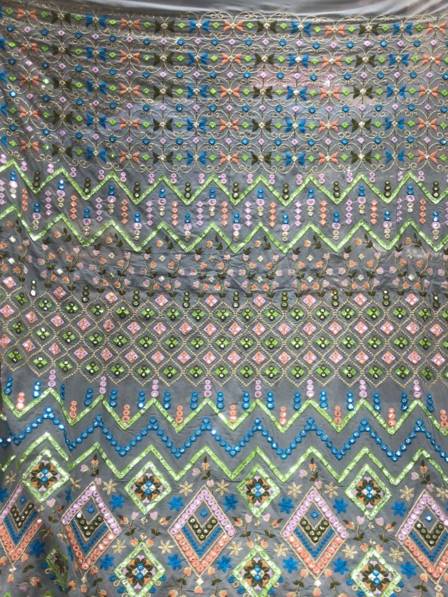 georgette embroidered 1 mtr fabric - 18221354 - Zoom Image - 1