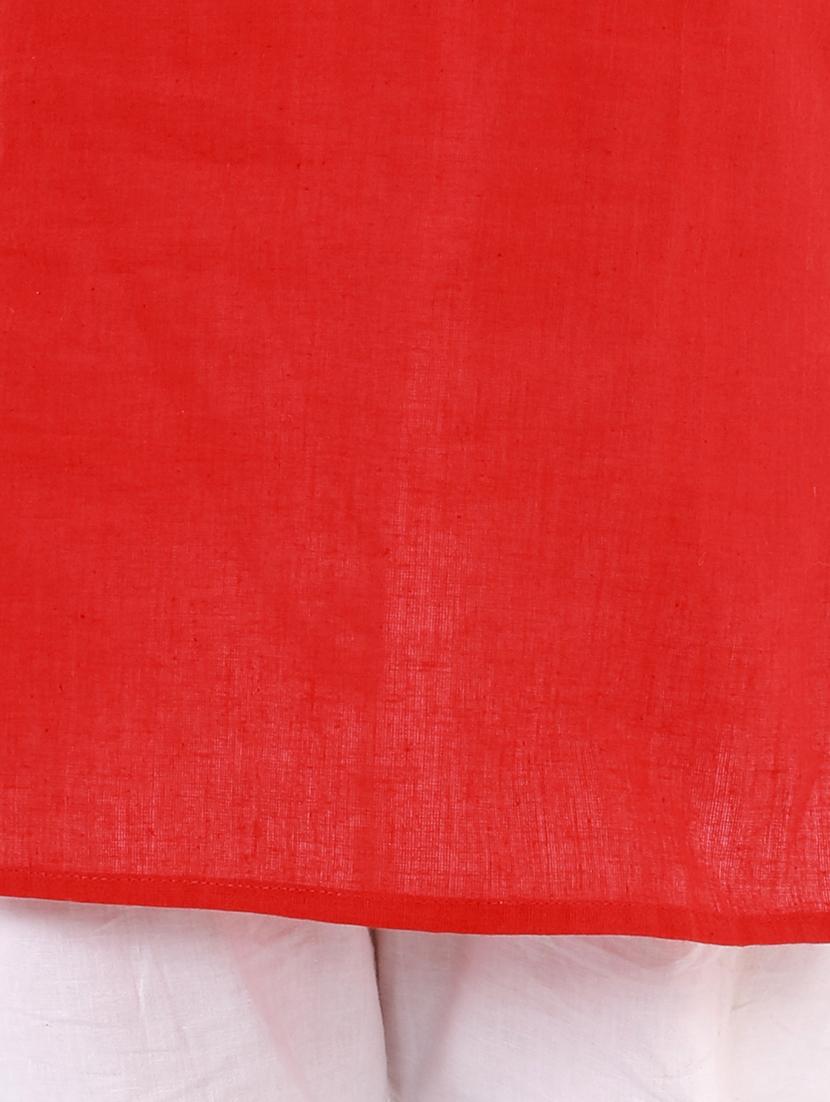 red solid kurta pajama set - 18221760 - Zoom Image - 5