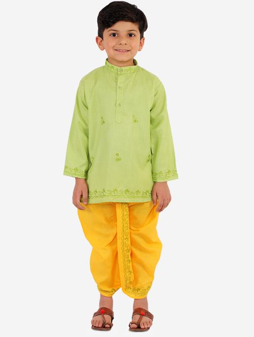 green solid kurta set - 18221766 - Standard Image - 1