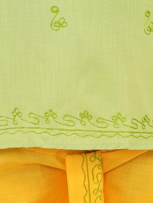 green solid kurta set - 18221766 - Standard Image - 5