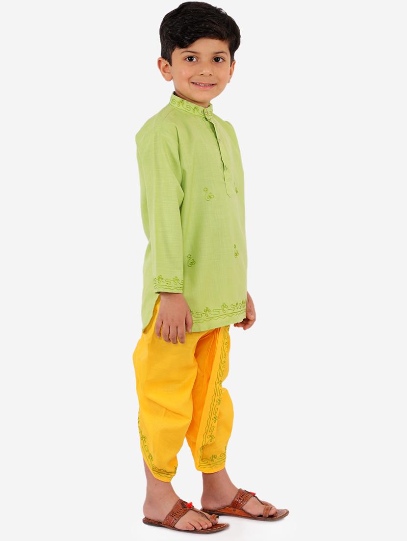 green solid kurta set - 18221766 - Zoom Image - 3