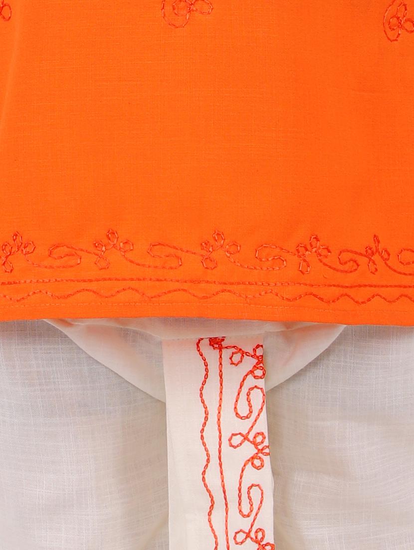 orange solid kurta set - 18221767 - Zoom Image - 5