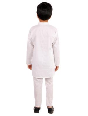white solid kurta set - 18221770 - Standard Image - 4