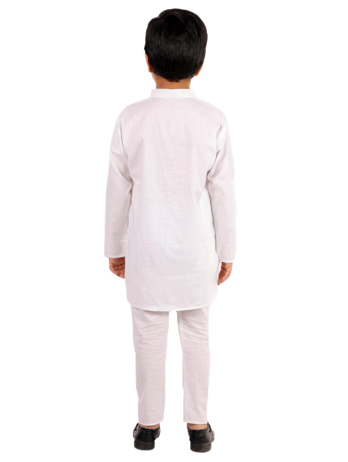 white solid kurta set - 18221770 - Zoom Image - 4