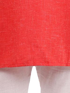 red solid kurta pajama set - 18221777 - Standard Image - 5