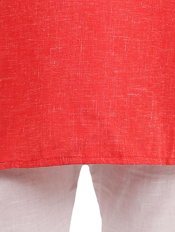 red solid kurta pajama set - 18221777 - Zoom Image - 5