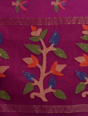 pink handloom saree with blouse - 18223582 - Standard Image - 4