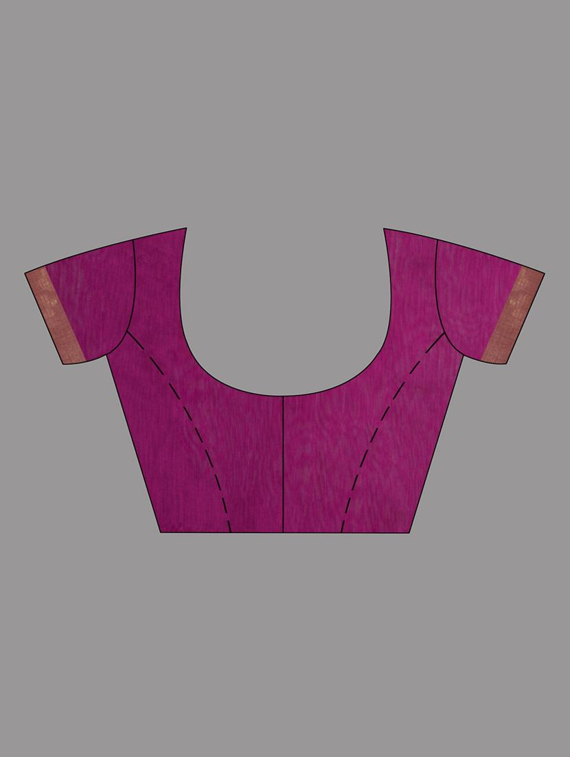 pink handloom saree with blouse - 18223582 - Zoom Image - 3