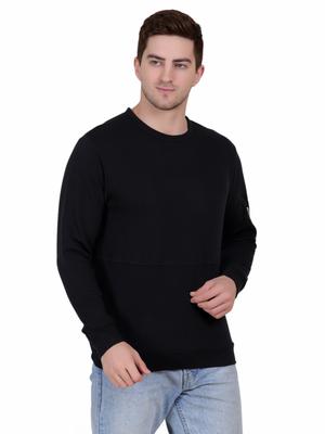 black cotton sweatshirt - 18223724 - Standard Image - 3