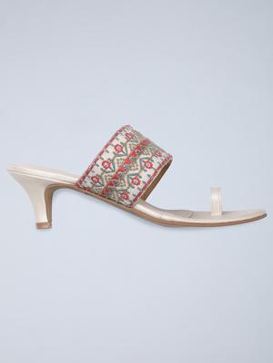gold fabric ethnic sandals - 18223936 - Standard Image - 2