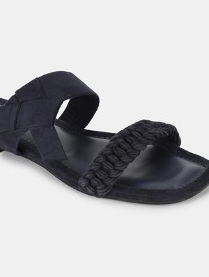 navy suede ethnic sandals - 18223939 - Standard Image - 4