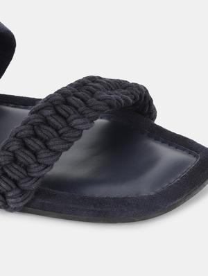 navy suede ethnic sandals - 18223939 - Standard Image - 5