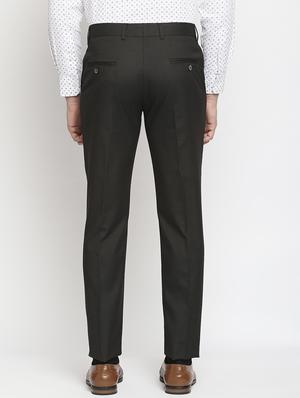 charcoal grey solid formal trouser - 18224235 - Standard Image - 3