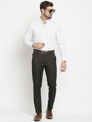 charcoal grey solid formal trouser - 18224235 - Standard Image - 4