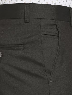 charcoal grey solid formal trouser - 18224235 - Standard Image - 5
