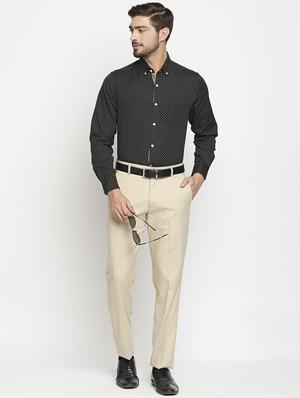 beige checkered formal trouser - 18224237 - Standard Image - 4