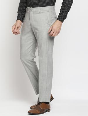 grey checkered formal trouser - 18224238 - Standard Image - 2