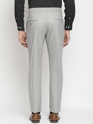 grey checkered formal trouser - 18224238 - Standard Image - 3