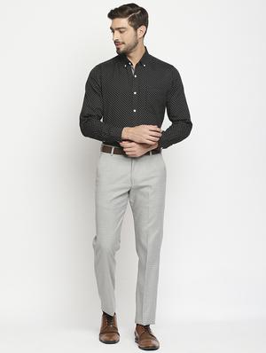 grey checkered formal trouser - 18224238 - Standard Image - 4