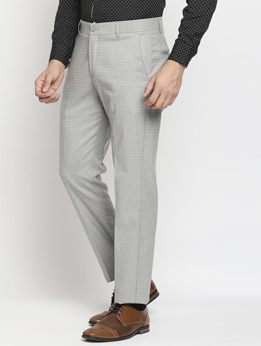 grey checkered formal trouser - 18224238 - Zoom Image - 2