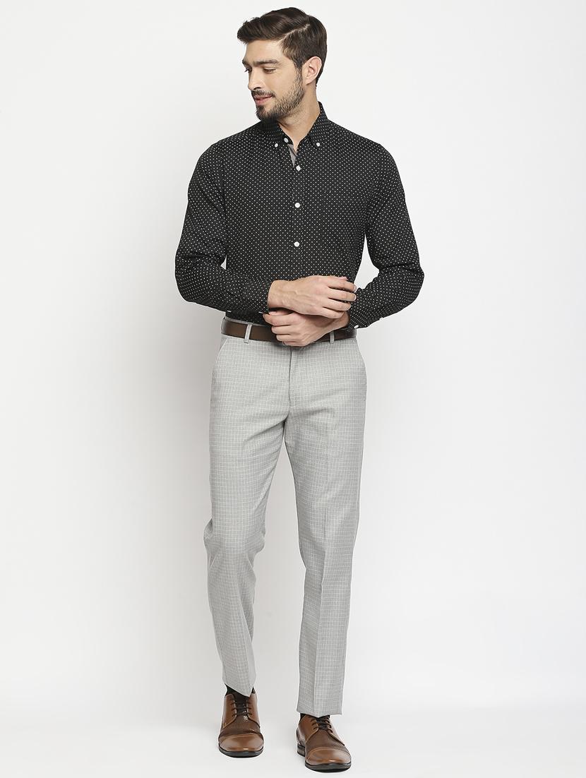 grey checkered formal trouser - 18224238 - Zoom Image - 4
