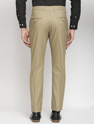 beige checkered formal trouser - 18224239 - Standard Image - 3
