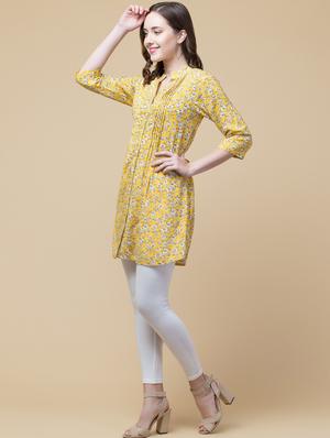 mandarin neck floral tunic - 18224258 - Standard Image - 3