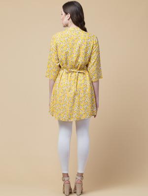 mandarin neck floral tunic - 18224258 - Standard Image - 4