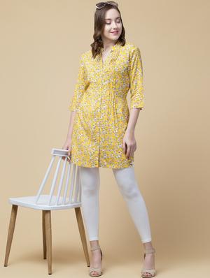 mandarin neck floral tunic - 18224258 - Standard Image - 5