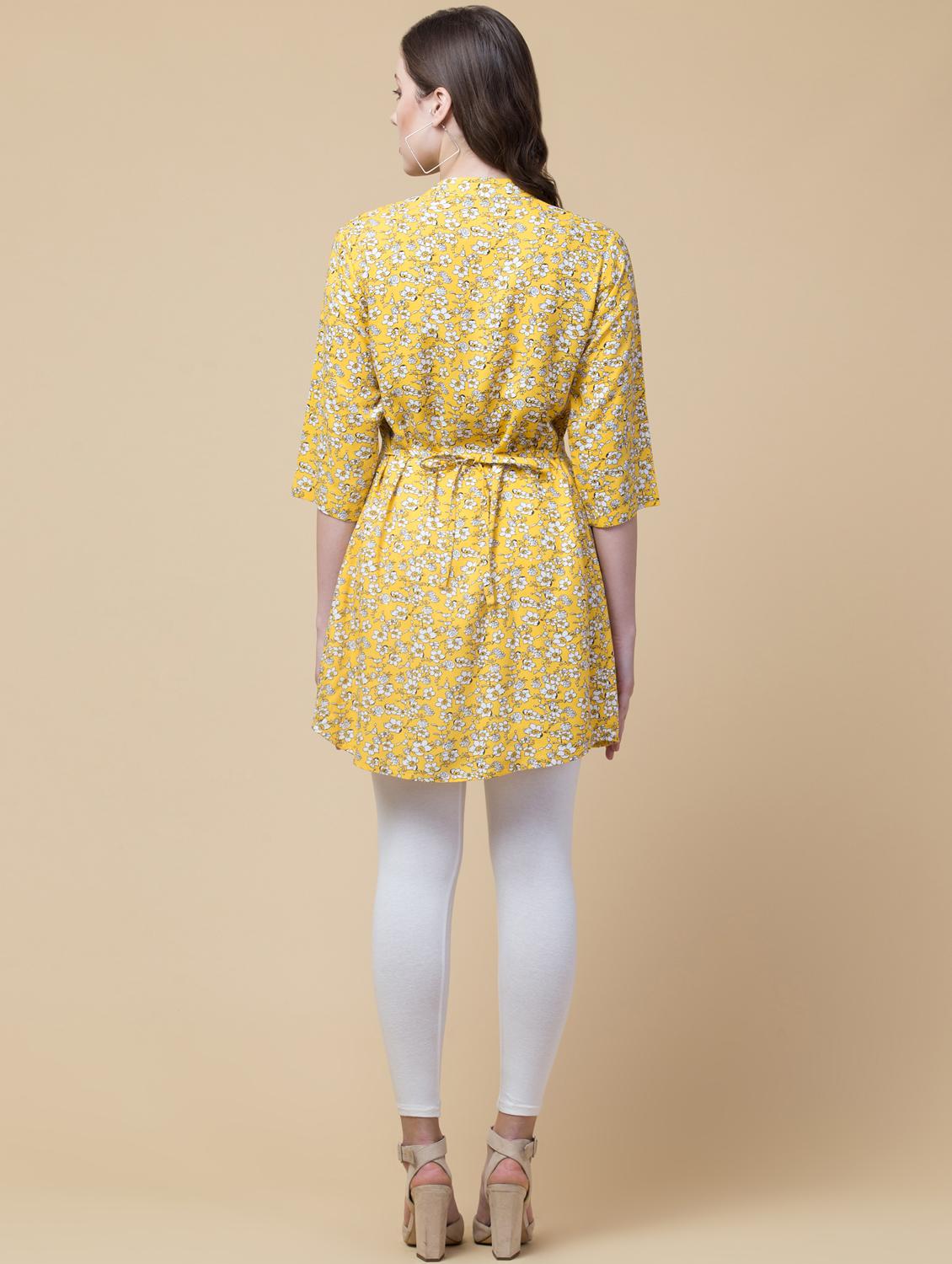 mandarin neck floral tunic - 18224258 - Zoom Image - 4