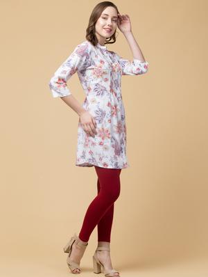 mandarin neck floral tunic - 18224259 - Standard Image - 3