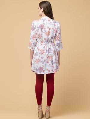 mandarin neck floral tunic - 18224259 - Standard Image - 4