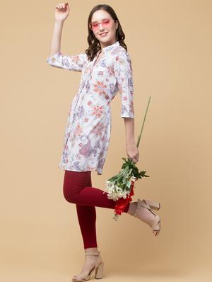 mandarin neck floral tunic - 18224259 - Standard Image - 5