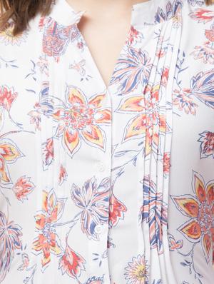mandarin neck floral tunic - 18224259 - Standard Image - 7