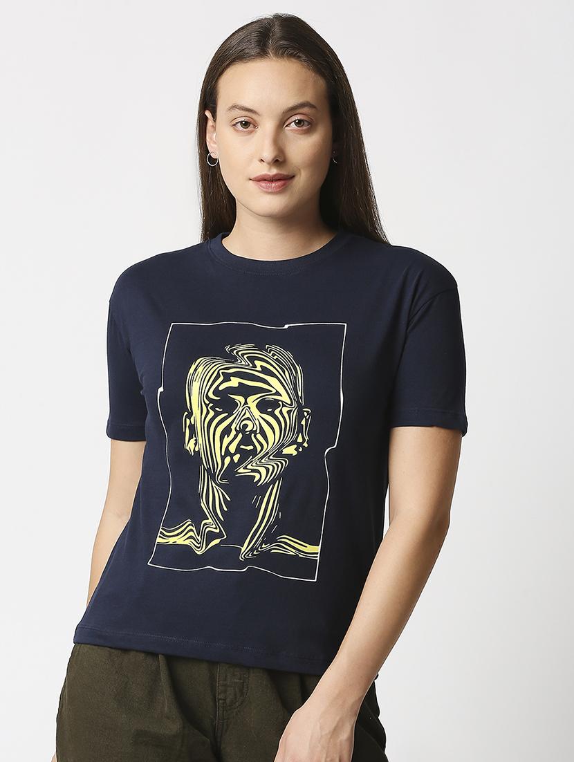 dark blue cotton regular top - 18224374 - Zoom Image - 1